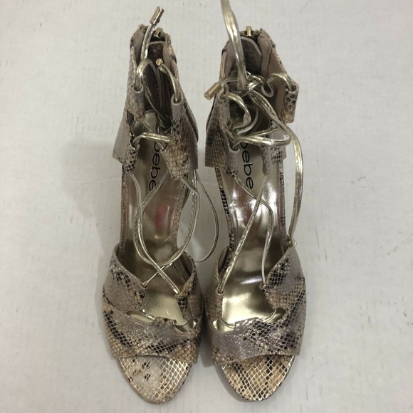 Bebe Snakeskin Pattern Heels - Picture 3 of 9
